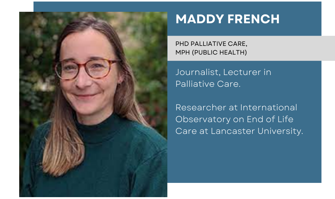 banner with the photo and resume of Maddy French