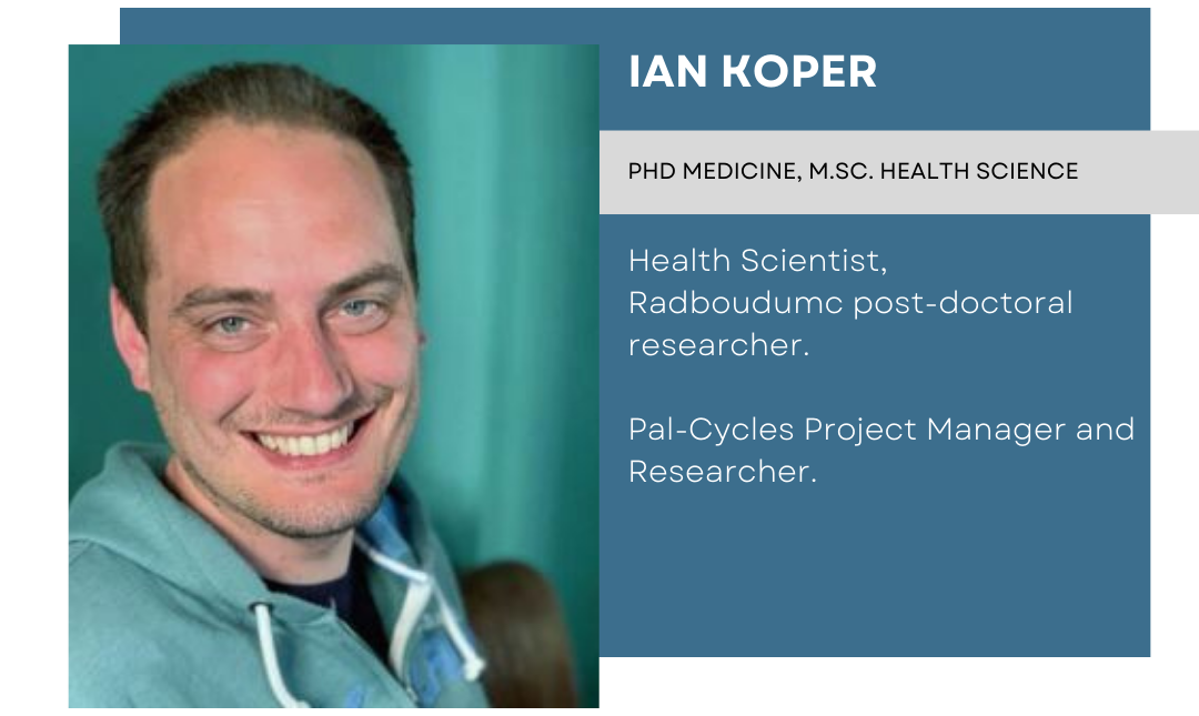 banner with the photo and resume of Ian Koper