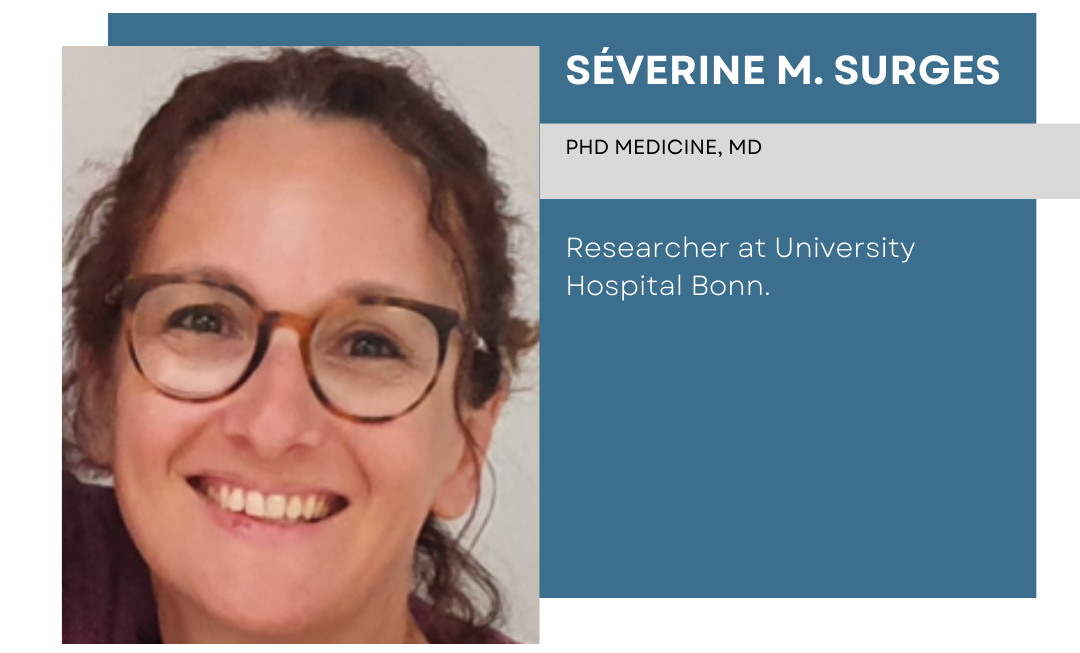 banner with the photo and resume of Séverine M. Surges