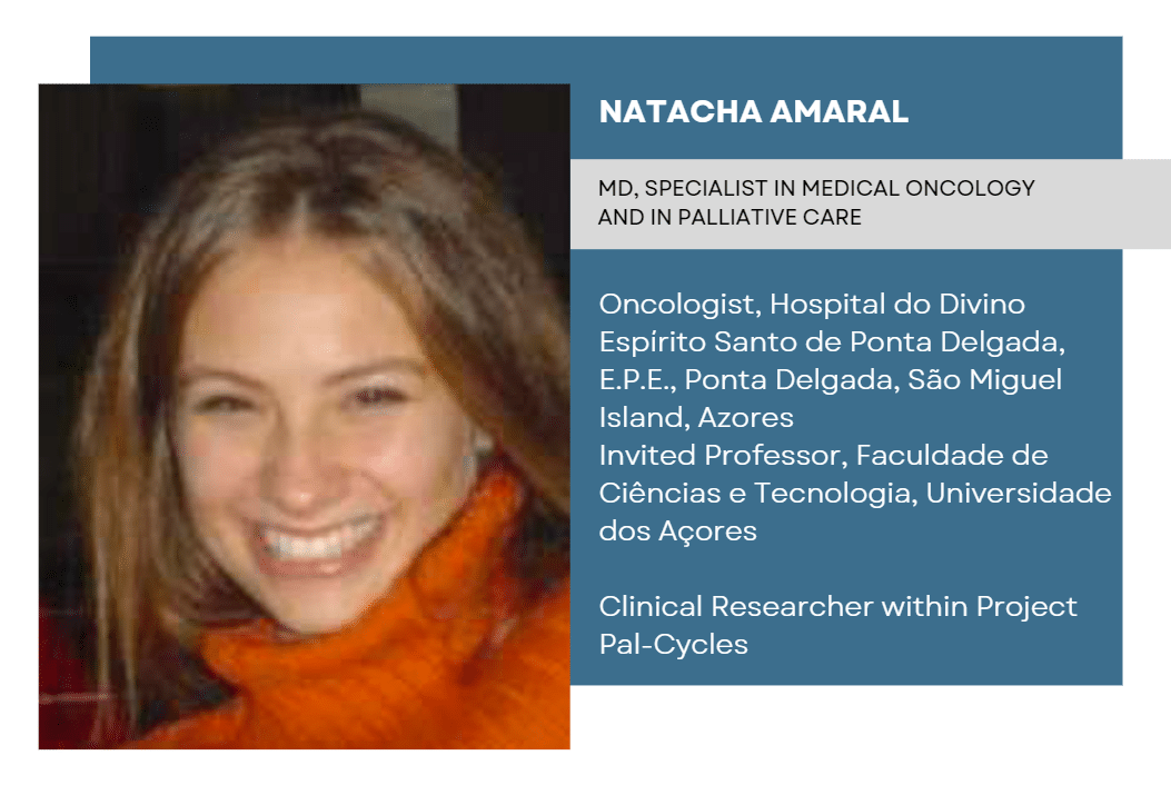 banner with the photo and resume of Natacha Amaral