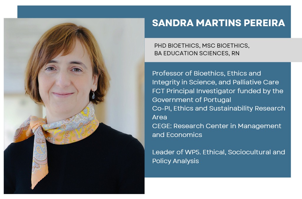 banner with the photo and resume of sandra martins pereira
